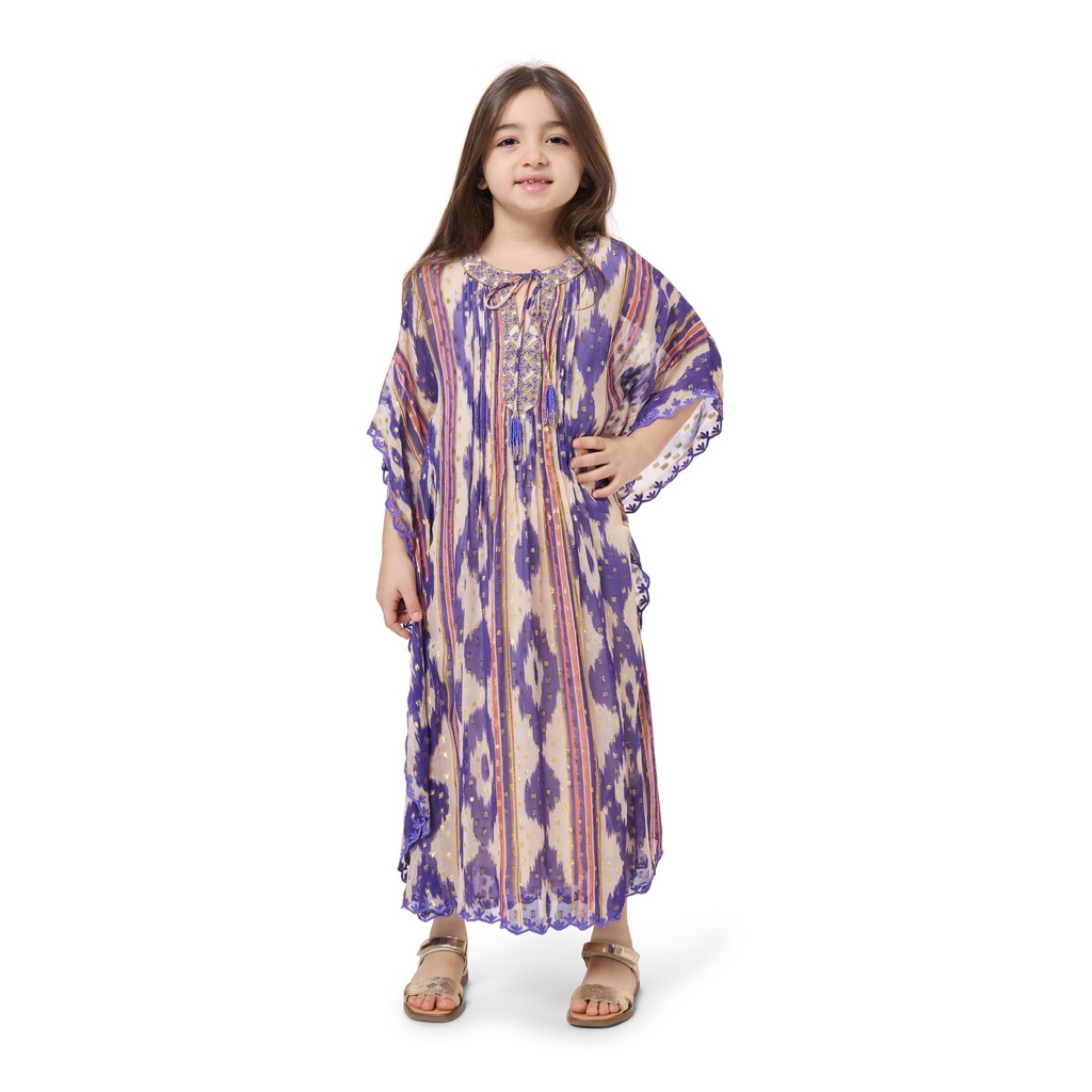 Ikat Orchid Kids Dress