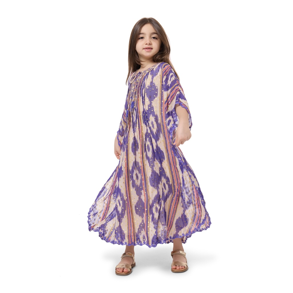 Ikat Orchid Kids Dress