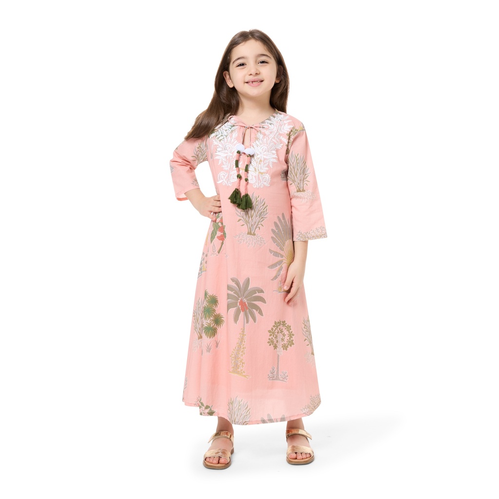 Peachy Tropics Kids Dress