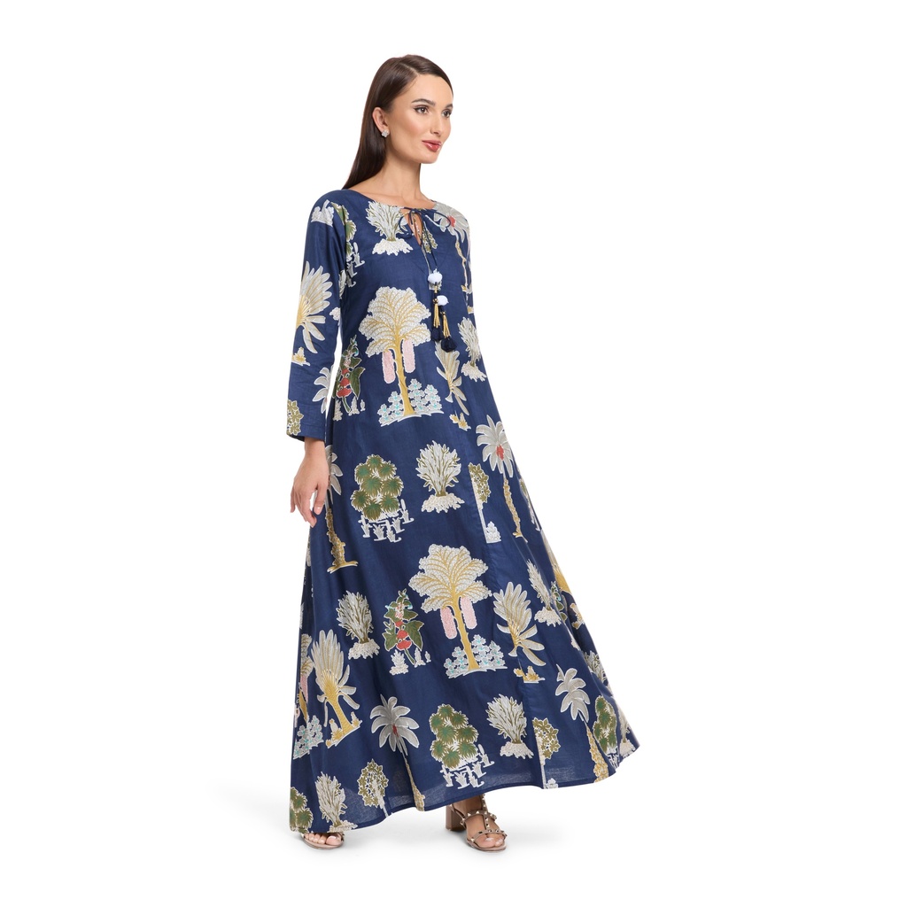 Navy Palm Dress