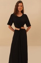 Black Short Sleeve Midi