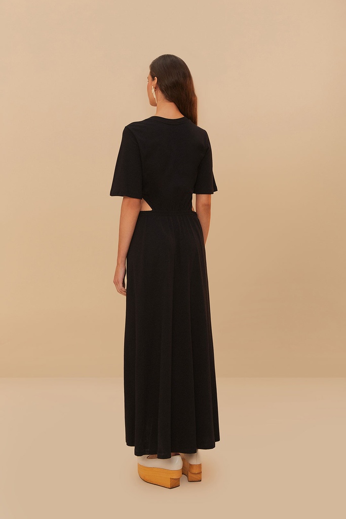 Black Short Sleeve Midi