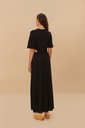 Black Short Sleeve Midi