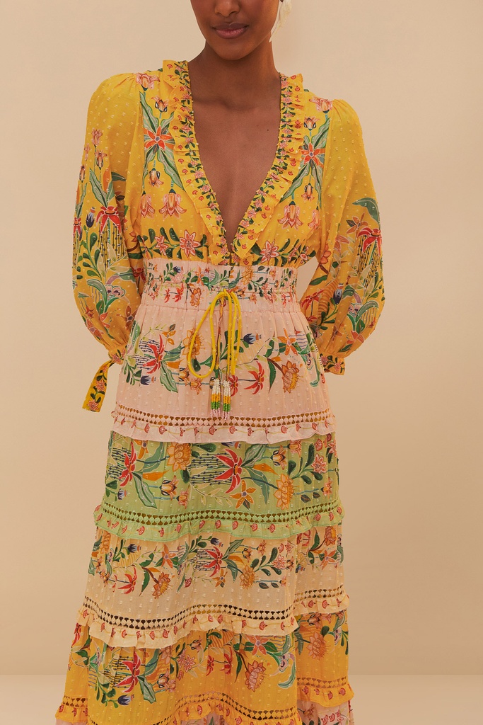 Floral Stripe Maxi Dress