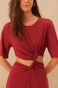 Red Short Sleeve Midi