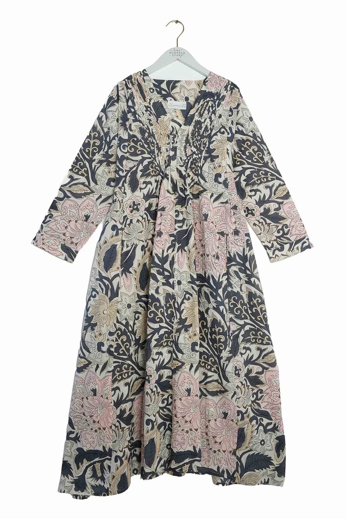 Block Taupe Pleat Dress