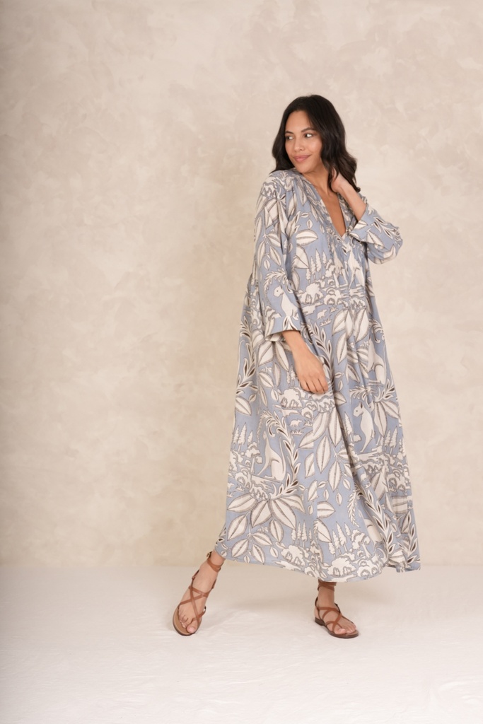 Sphinx Grey Pleat Dress