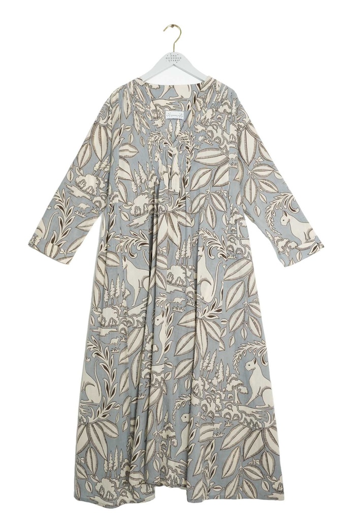 Sphinx Grey Pleat Dress