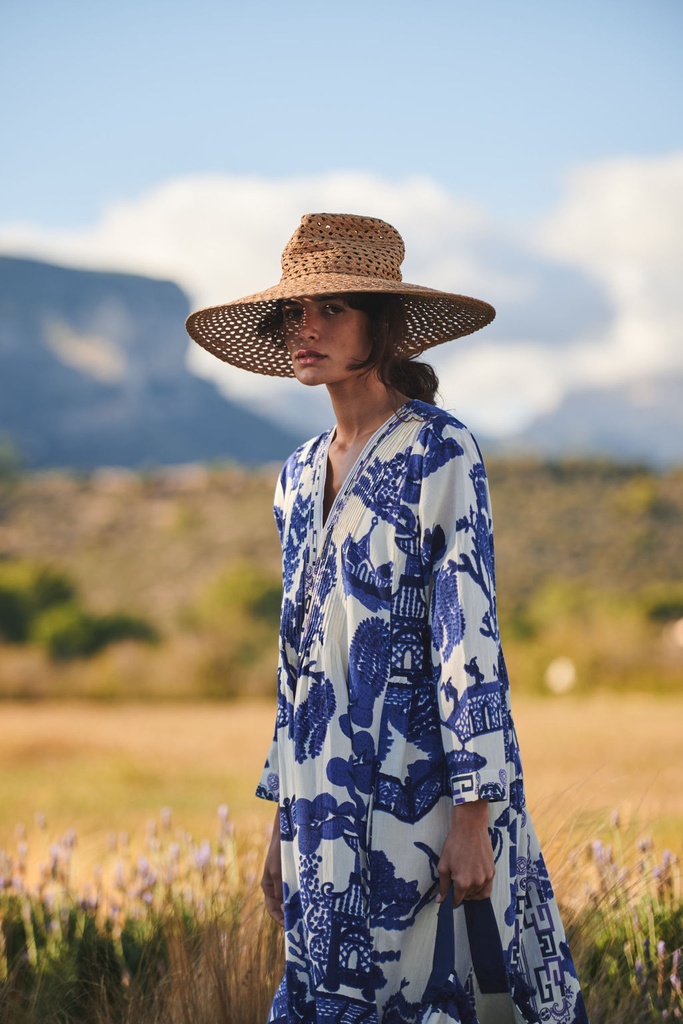 Willow Blue Pleat Dress