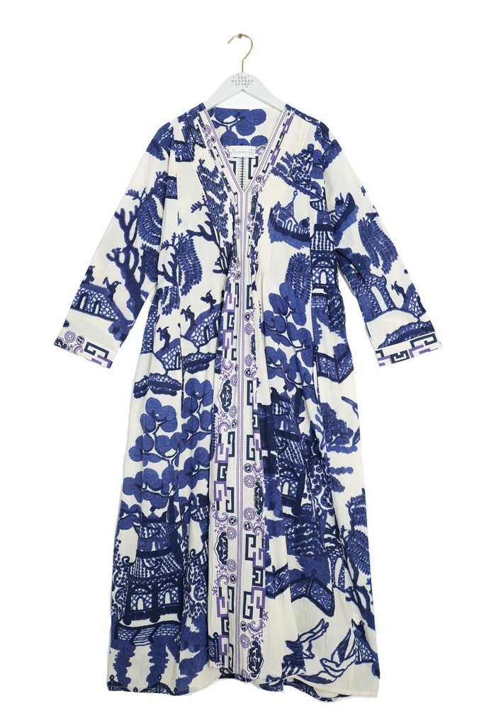 Willow Blue Pleat Dress