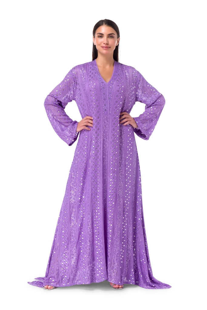 Flattering Lavender Chiffon Dress