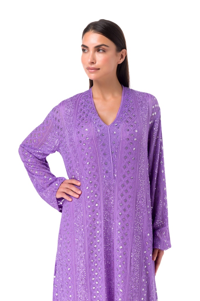 Flattering Lavender Chiffon Dress