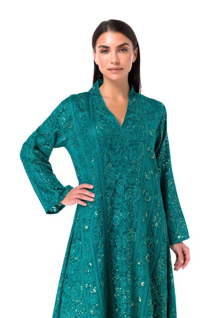 Emerald Green Chiffon Dress