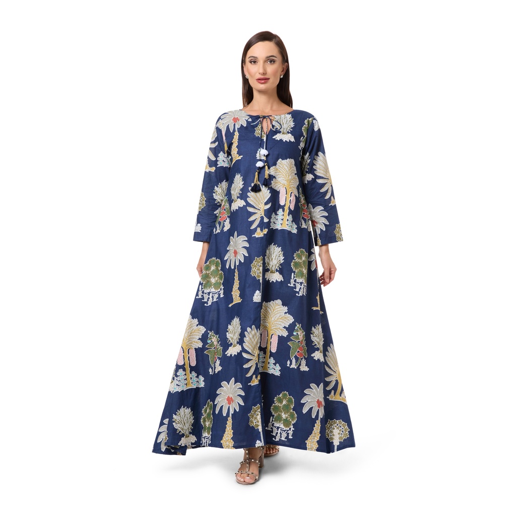 Navy Palm Dress