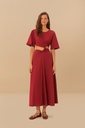 Red Short Sleeve Midi