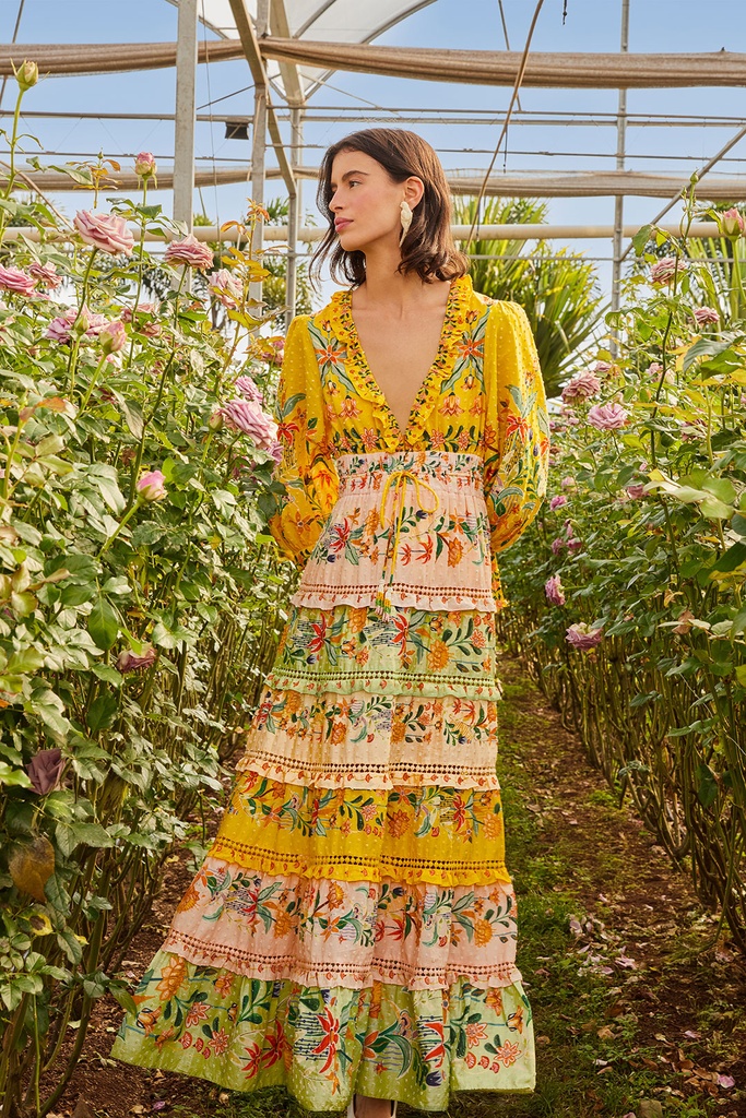 Floral Stripe Maxi Dress