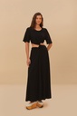 Black Short Sleeve Midi