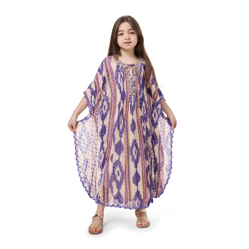 Ikat Orchid Kids Dress