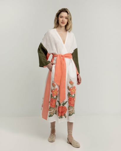 [00033089] Two Tone Long Kimono