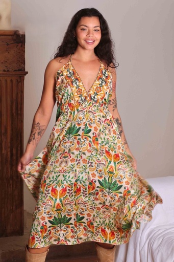 [00033359] Passion Parrot Halter Dress