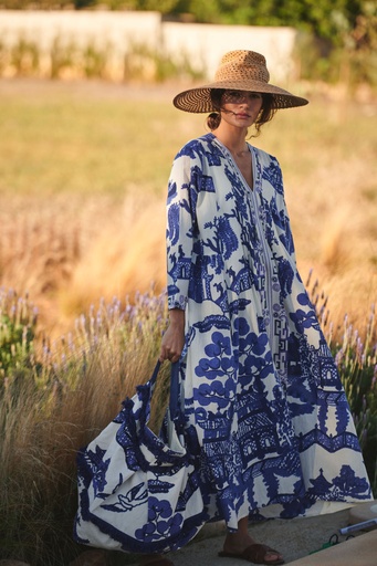 Willow Blue Pleat Dress