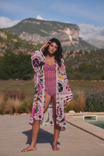 [00033623] Suzanne Pink Kimono