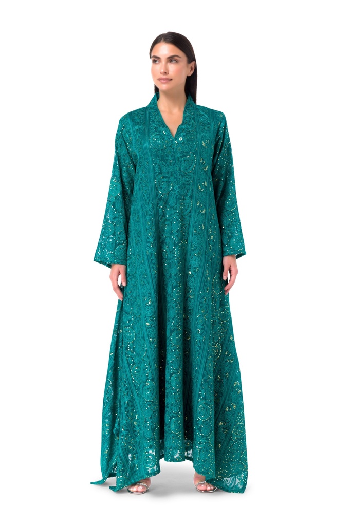 Emerald Green Chiffon Dress